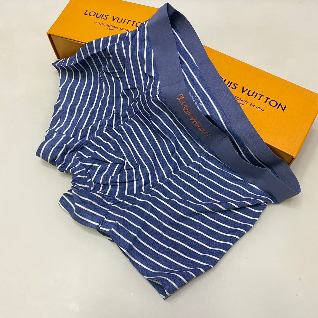 Louis Vuitton Fine Blue Grey Horizontal Stripes Boxer Briefs, image 9