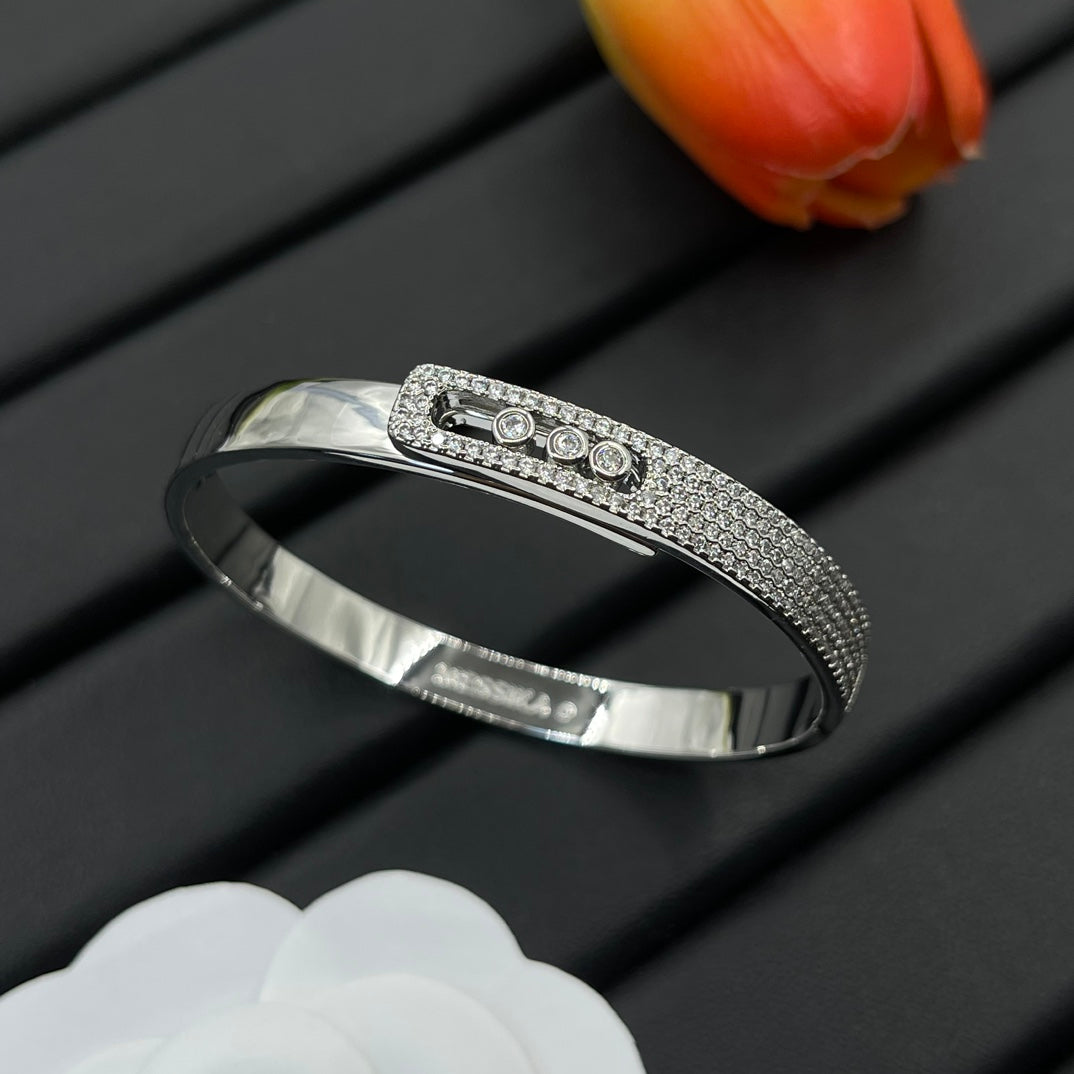 Messika Pavé Bar bracelet in Silver Tone, detail view 17