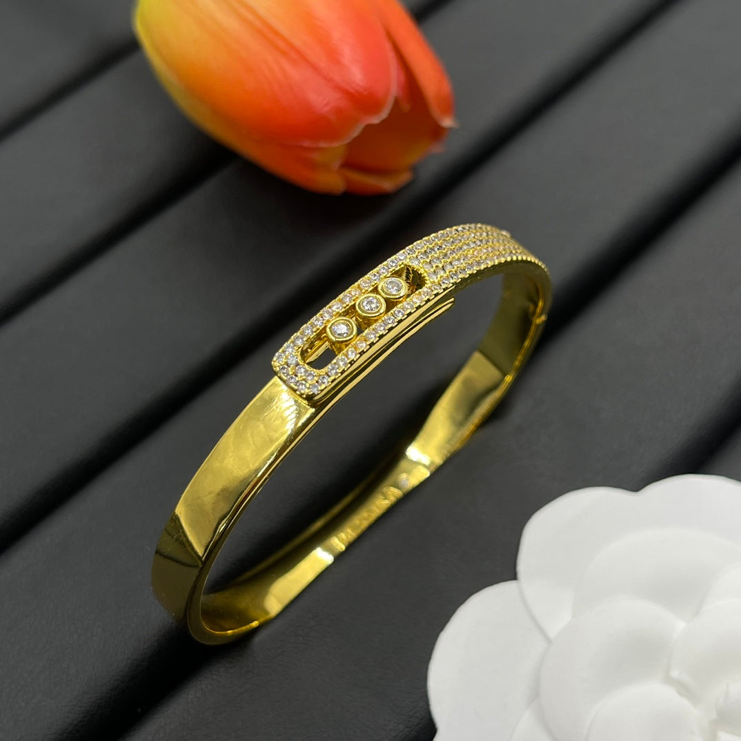 Messika Pavé Bar bracelet in Gold Tone, detail view 8