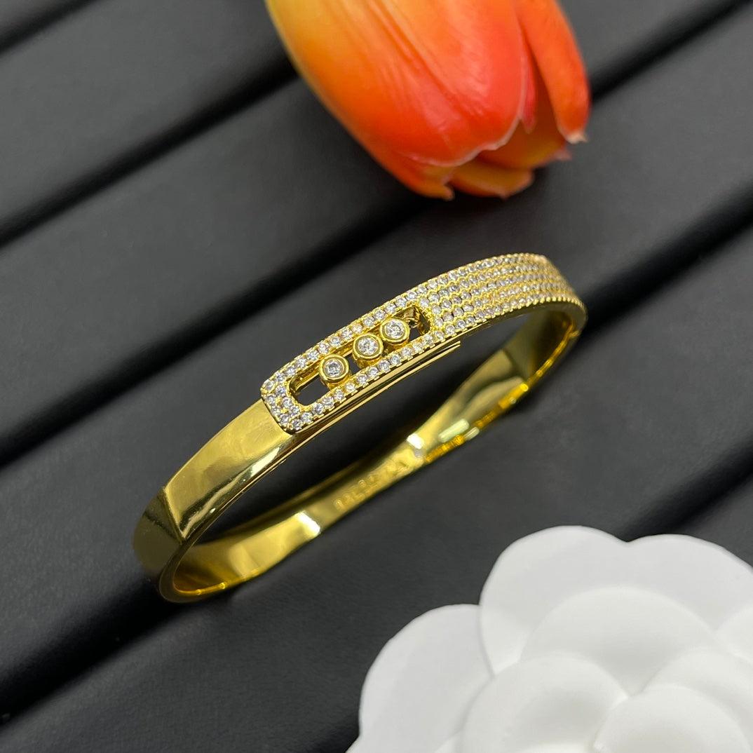 Messika Pavé Bar bracelet in Gold Tone, detail view 9