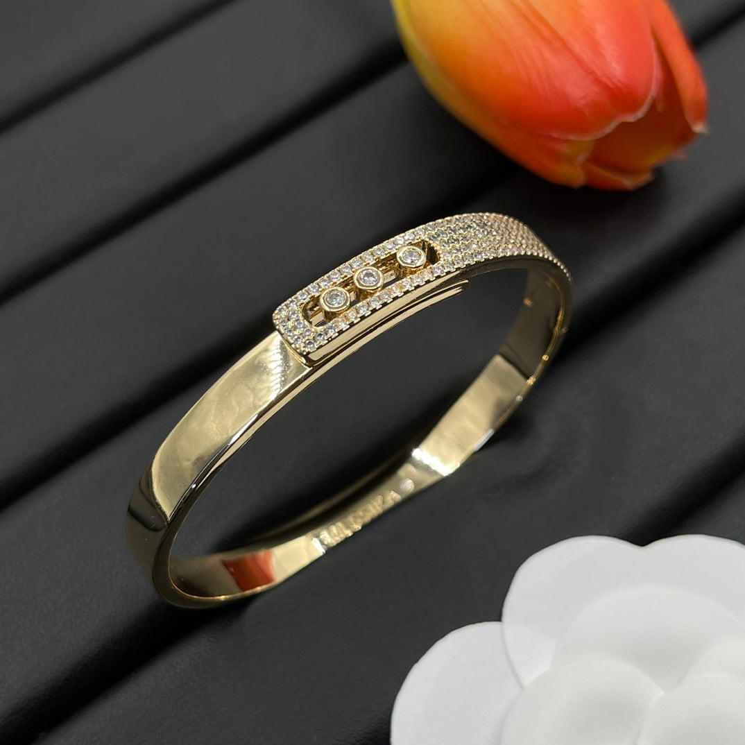 Messika Pavé Bar bracelet in Rose Gold Tone, detail view 2