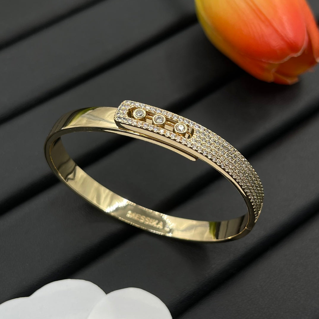 Messika Pavé Bar bracelet in Rose Gold Tone, detail view 3