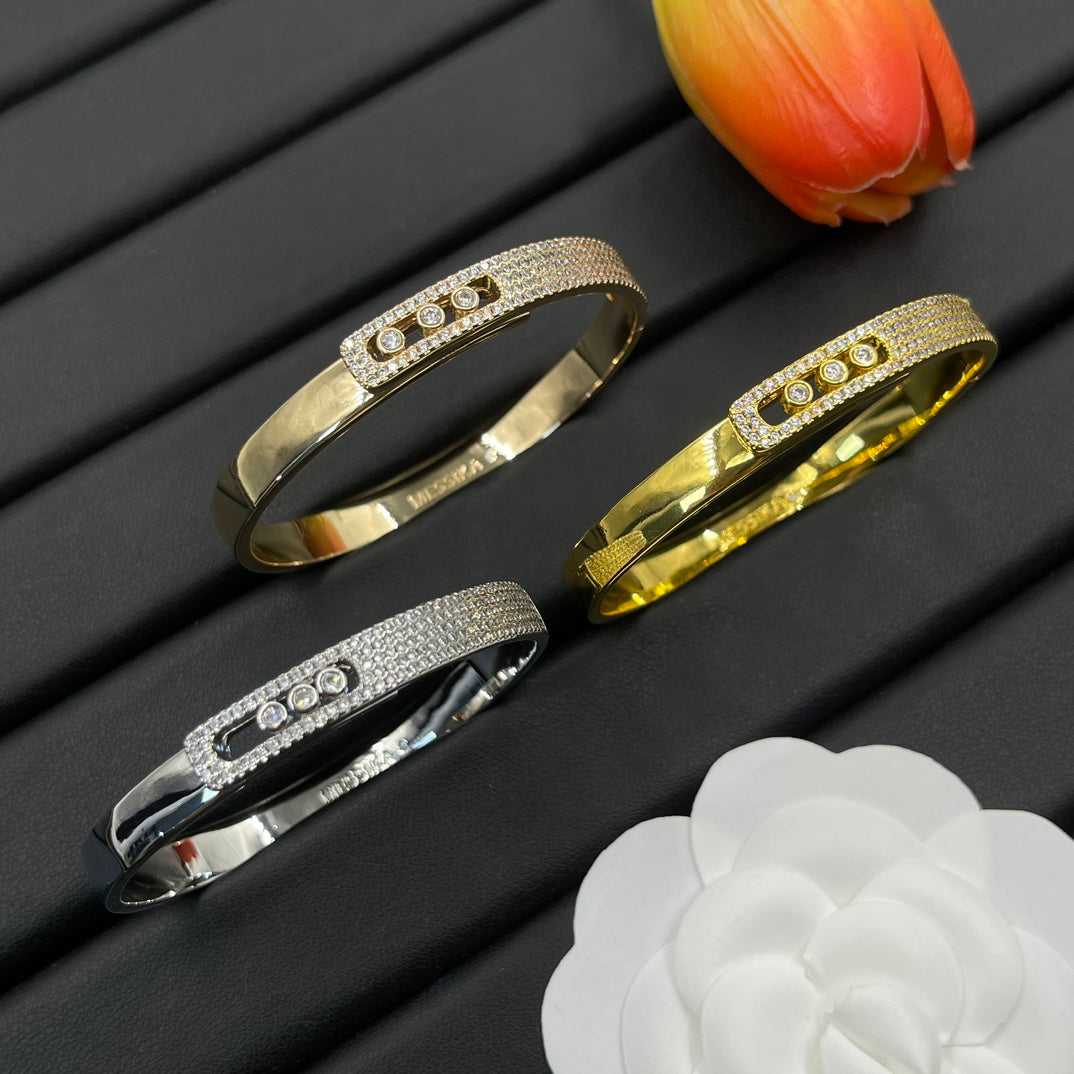 Messika Pavé Bar bracelet in Rose Gold Tone, detail view 7