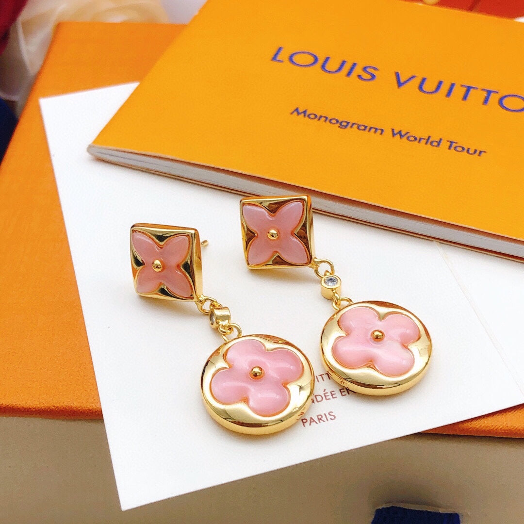 Louis Vuitton Floral Tassel Pink Stud Earrings - image 2
