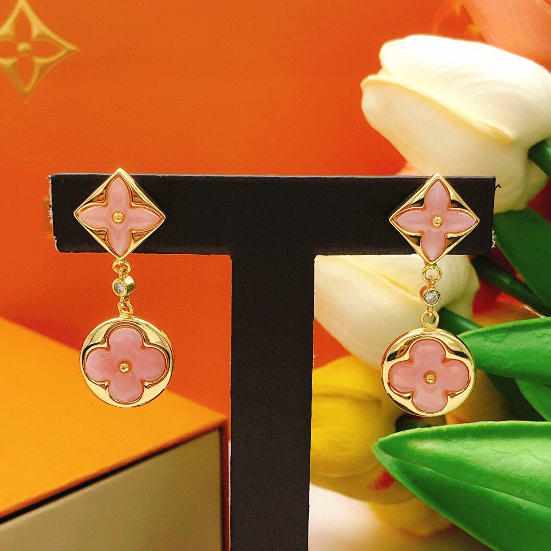 Louis Vuitton Floral Tassel Pink Stud Earrings - image 5