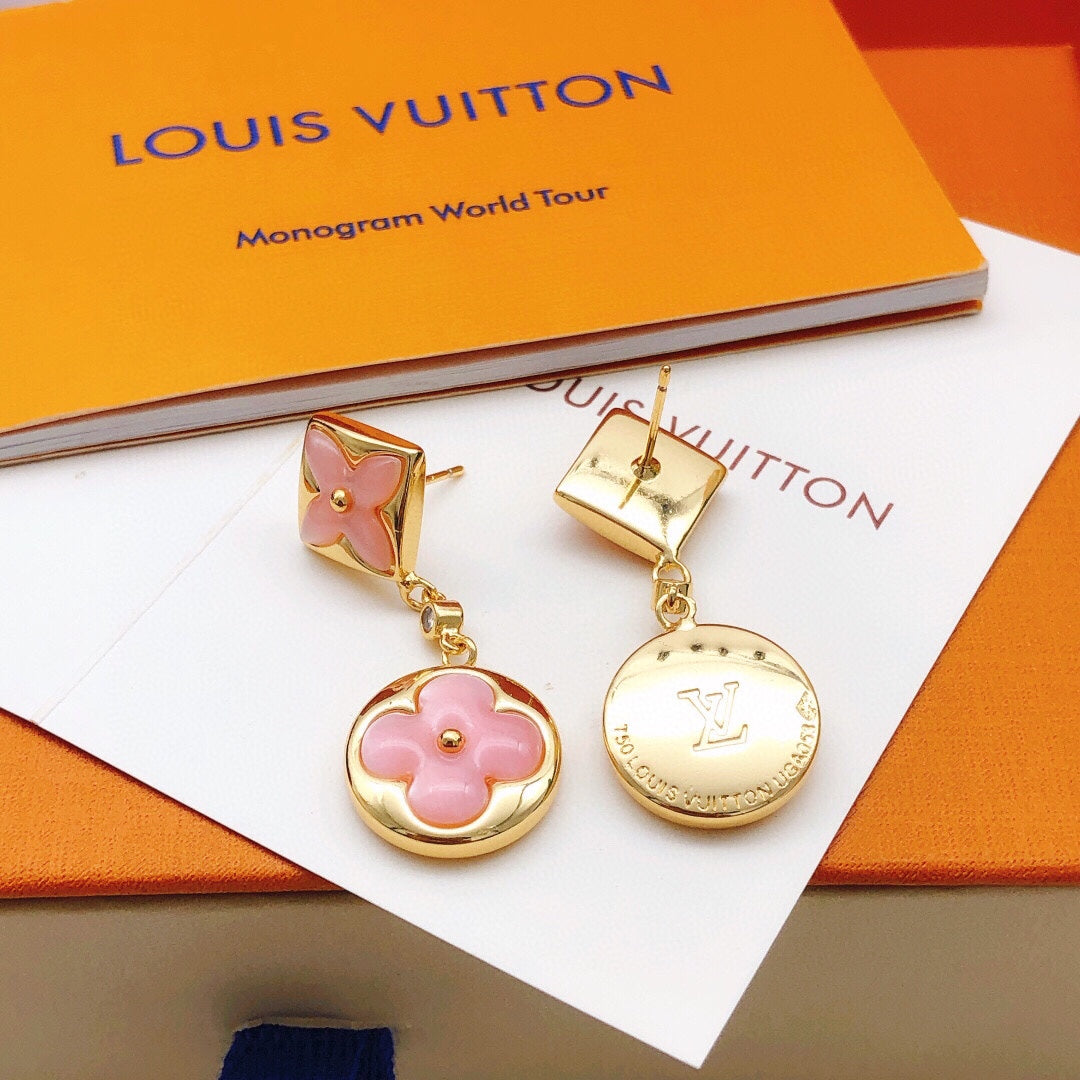 Louis Vuitton Floral Tassel Pink Stud Earrings - image 3
