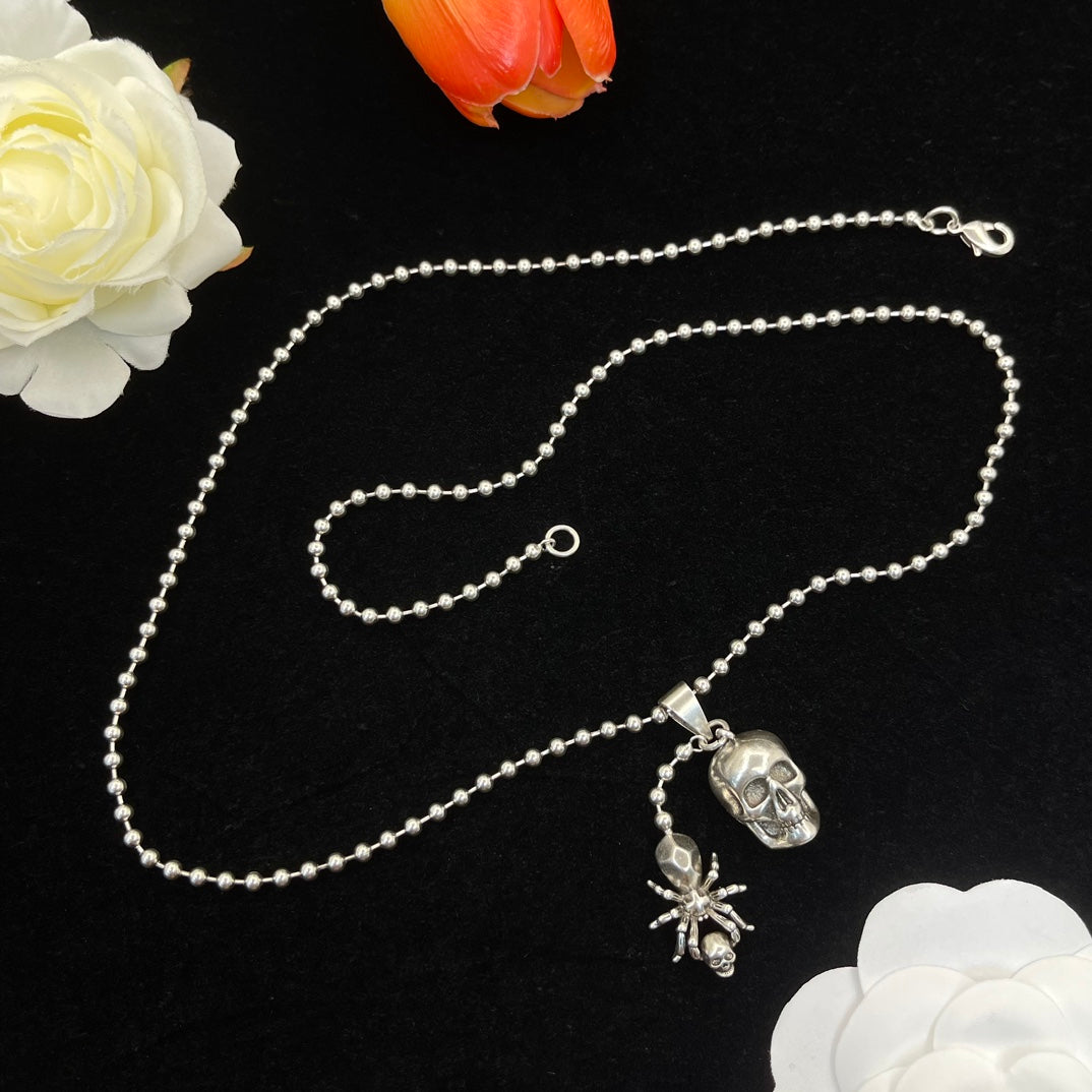 Alexander McQueen Crystal Bee Pendant necklace in Silver Tone, main view
