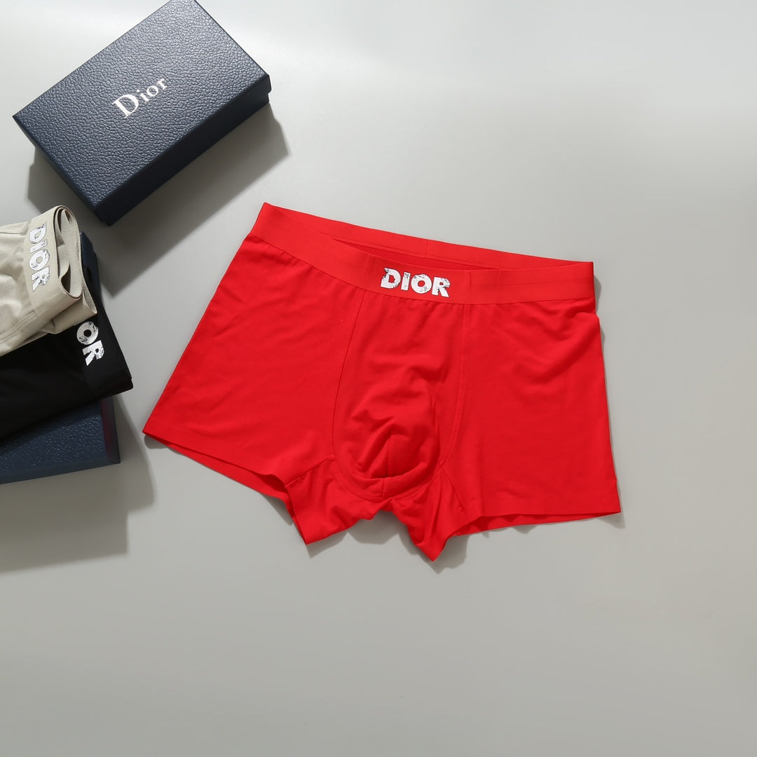 Dior Red Cream Black Small Waist Text Boxer Briefs, image 7