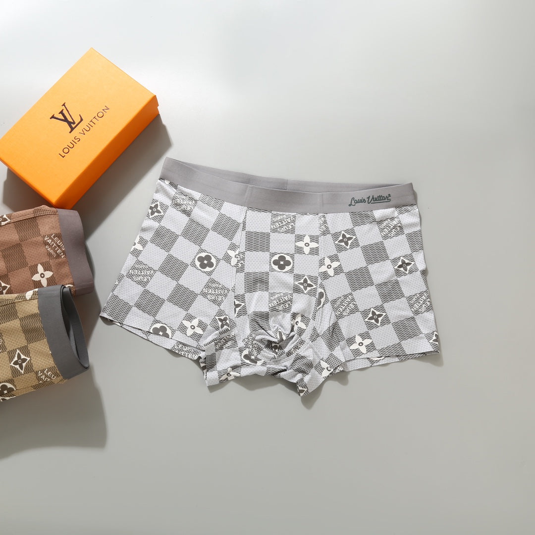 Louis Vuitton Grey Brown Pale Allover Flowers Boxer Briefs, image 8