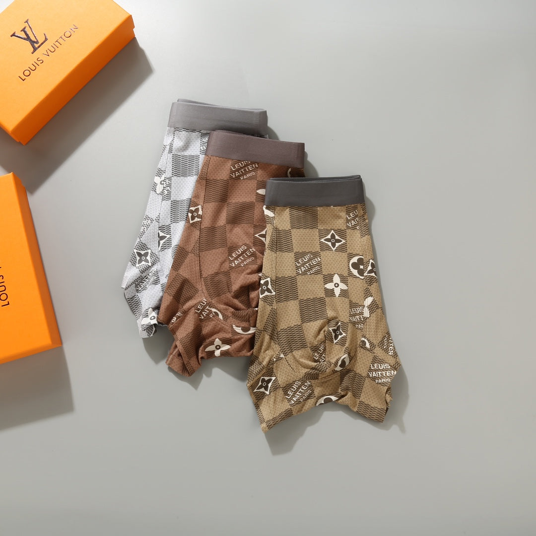 Louis Vuitton Grey Brown Pale Allover Flowers Boxer Briefs, image 6