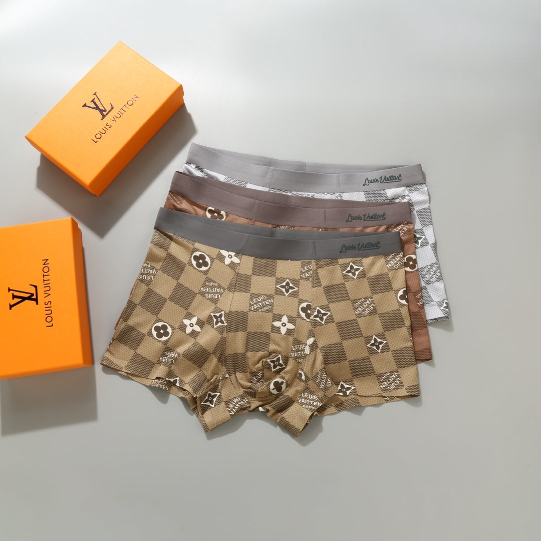 Louis Vuitton Grey Brown Pale Allover Flowers Boxer Briefs, image 5