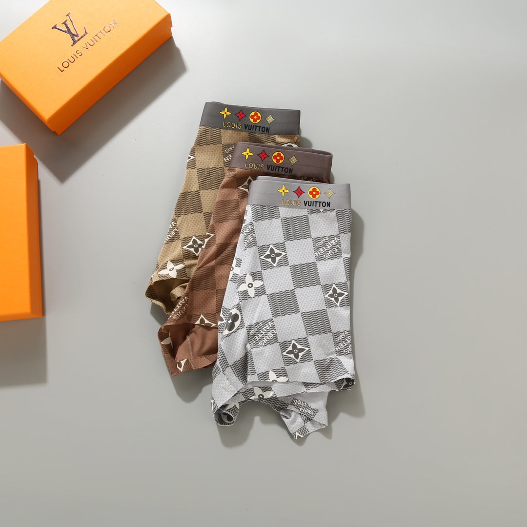 Louis Vuitton Brown Beige Small Repeated Flowers Boxer Briefs, image 5