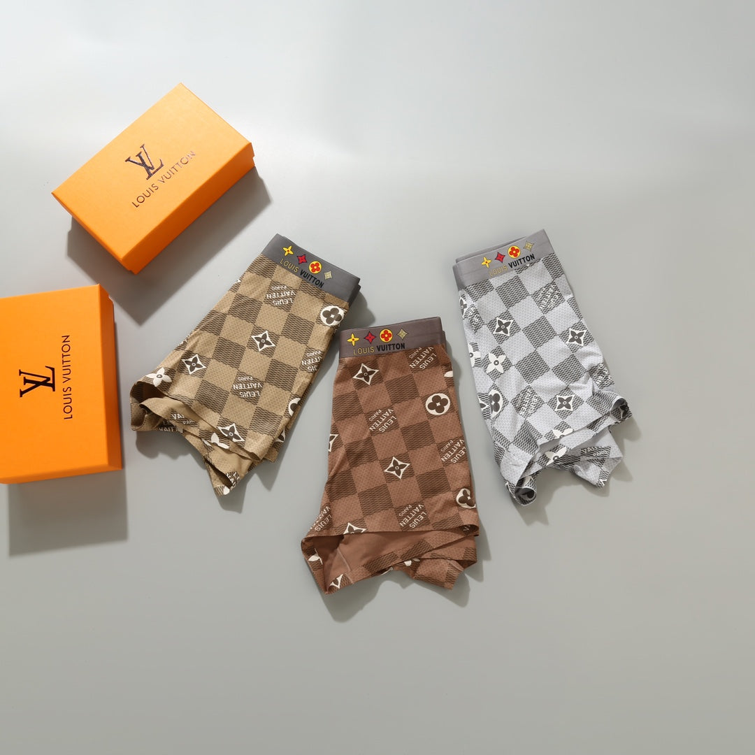 Louis Vuitton Brown Beige Small Repeated Flowers Boxer Briefs, image 6