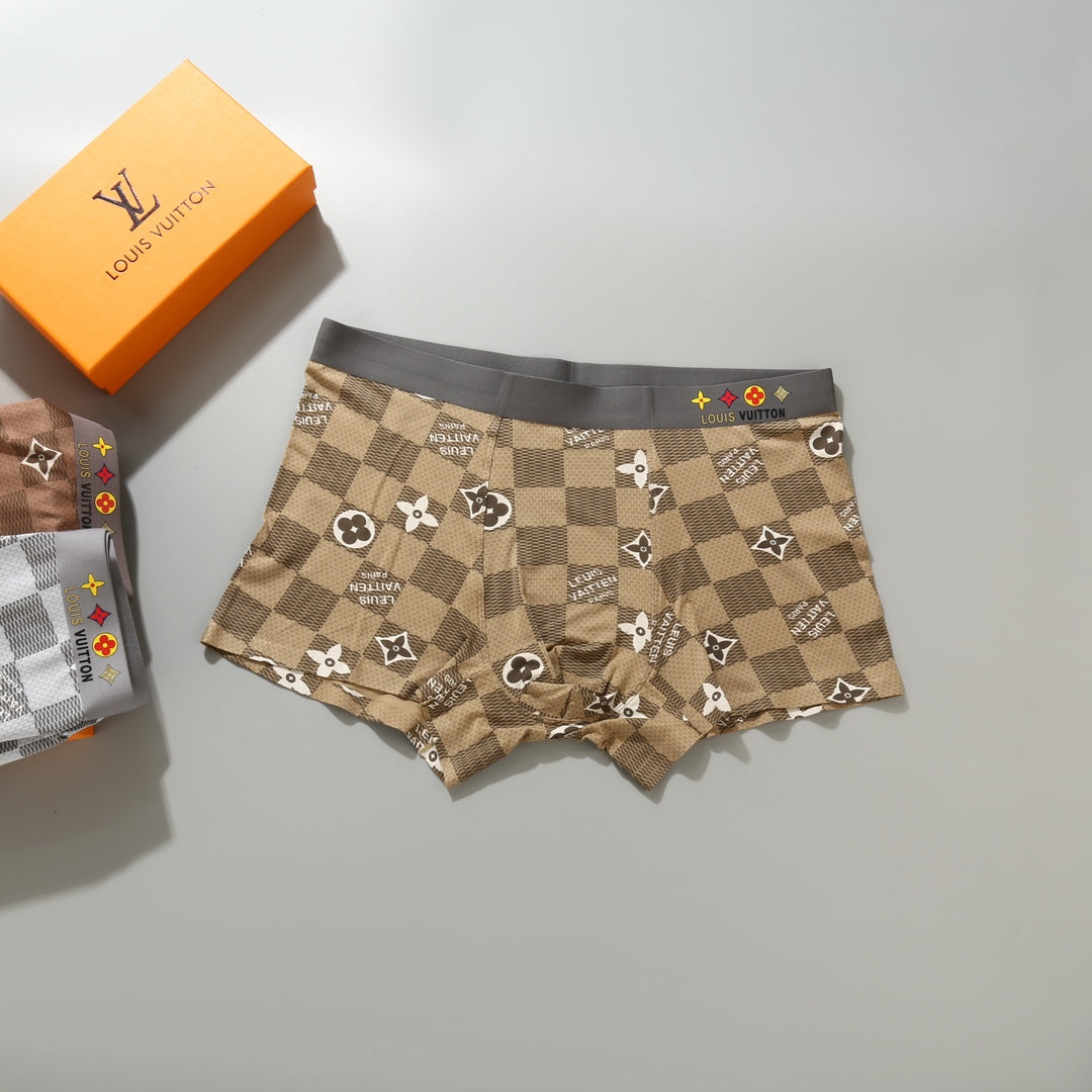 Louis Vuitton Brown Beige Small Repeated Flowers Boxer Briefs, image 7
