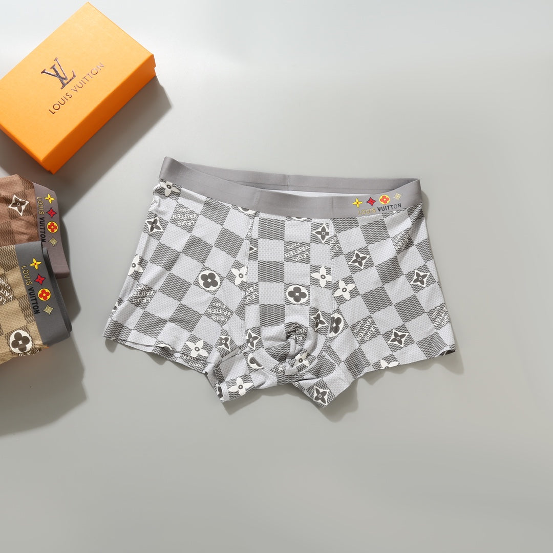 Louis Vuitton Brown Beige Small Repeated Flowers Boxer Briefs, image 8