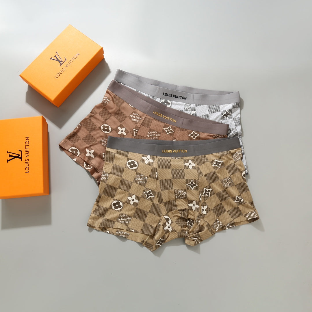 Louis Vuitton White Grey Small Monogram Print Boxer Briefs, image 4