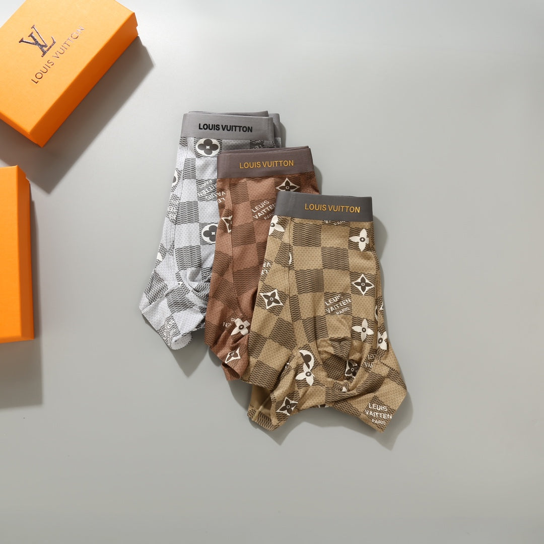 Louis Vuitton White Grey Small Monogram Print Boxer Briefs, image 5