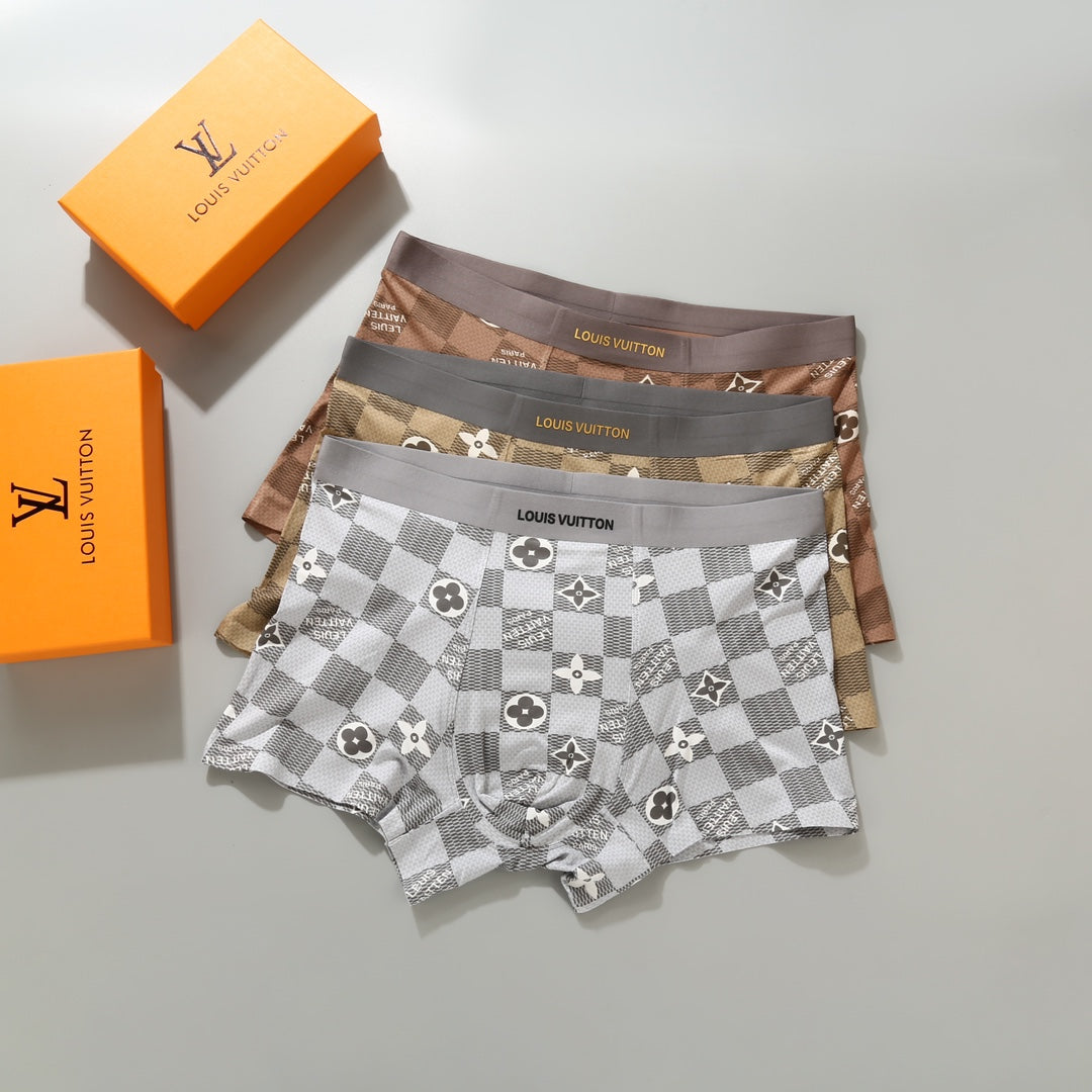 Louis Vuitton White Grey Small Monogram Print Boxer Briefs, image 1