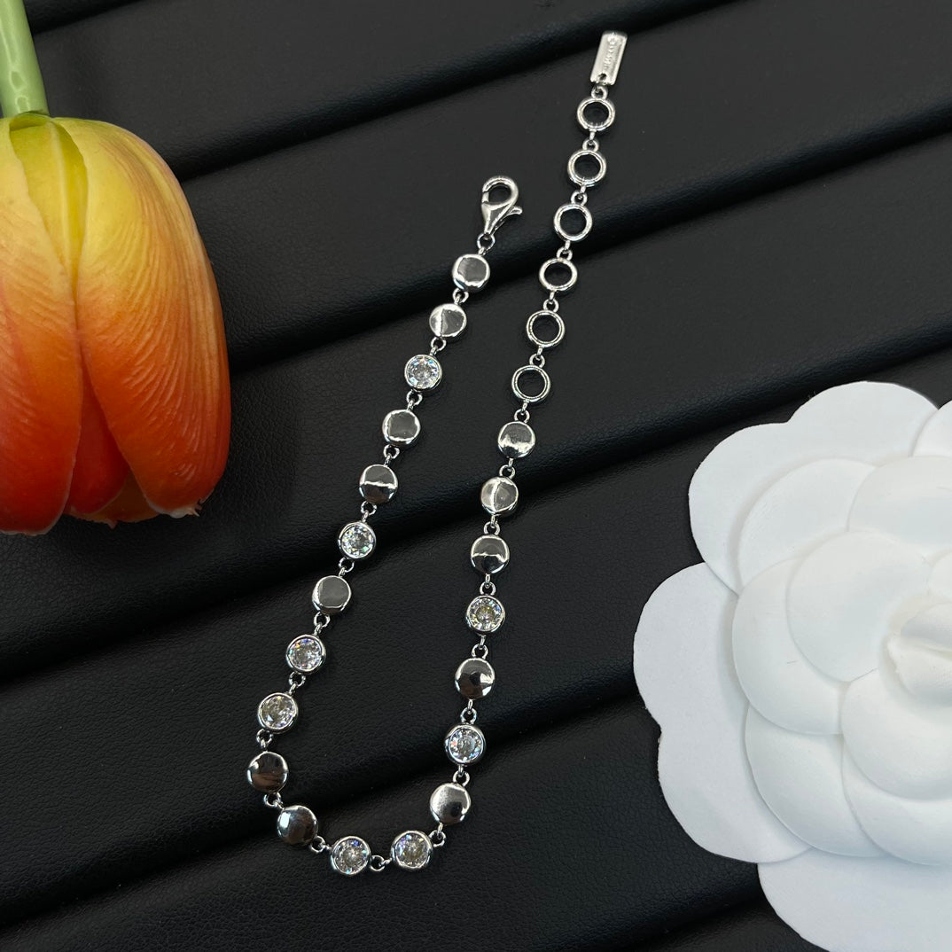 Messika Graduated Crystal Tennis bracelet in Silver Tone, detail view 8