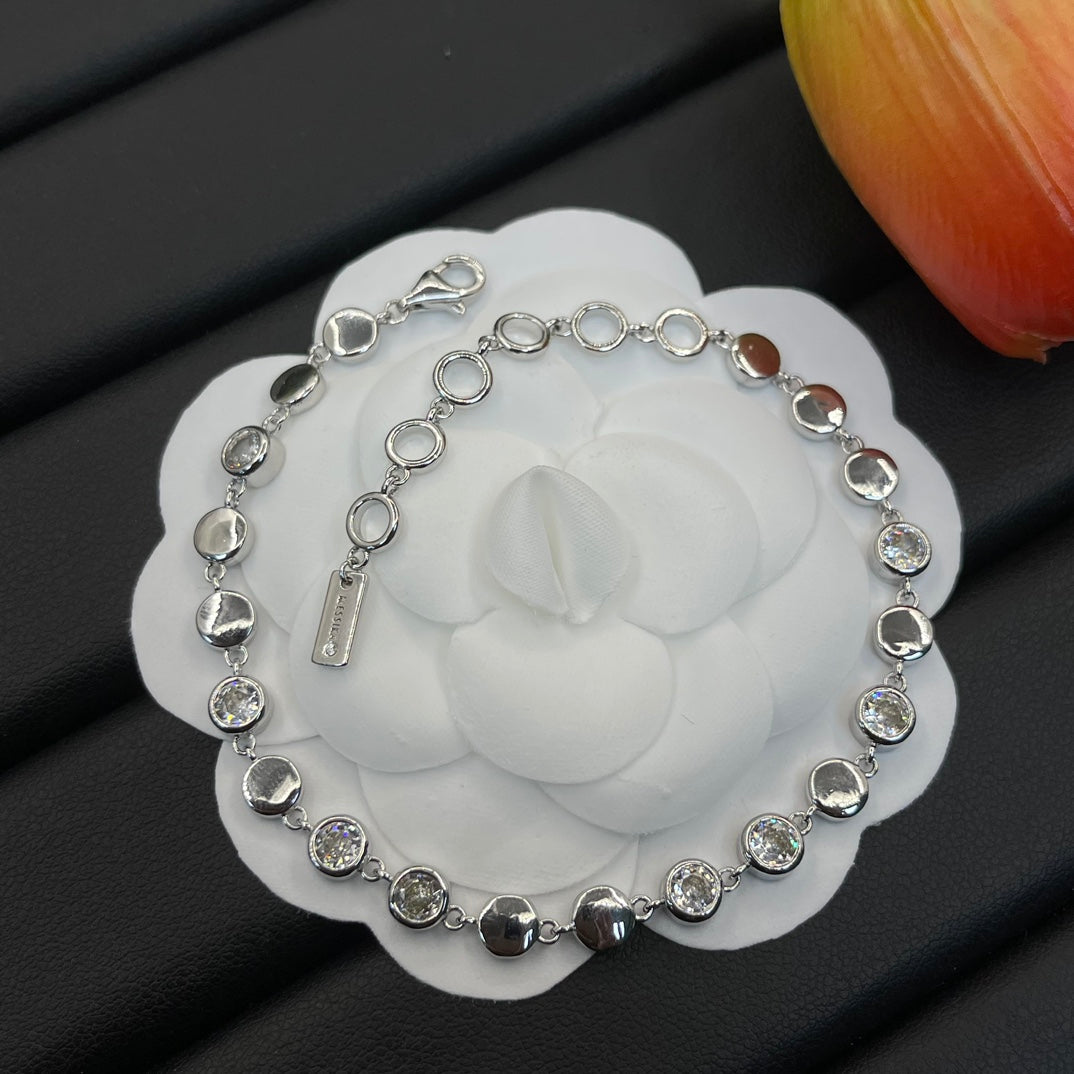 Messika Graduated Crystal Tennis bracelet in Silver Tone, detail view 12