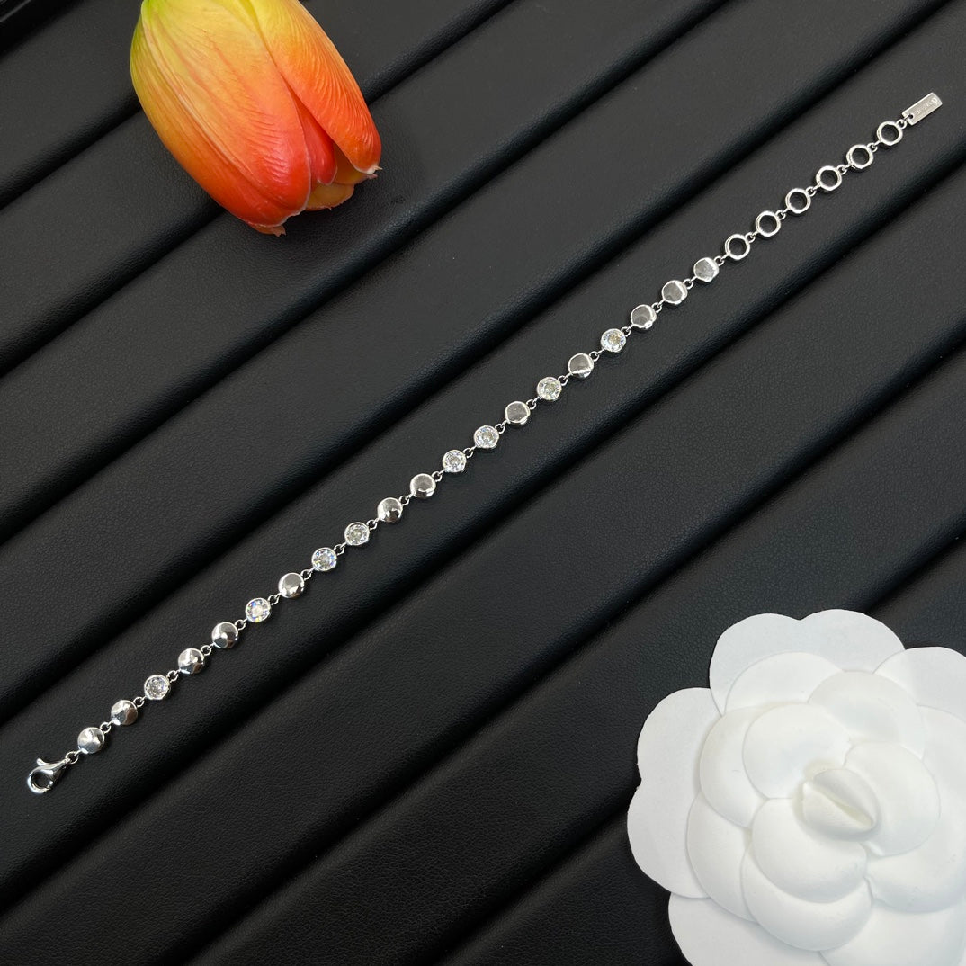 Messika Graduated Crystal Tennis bracelet in Silver Tone, detail view 9