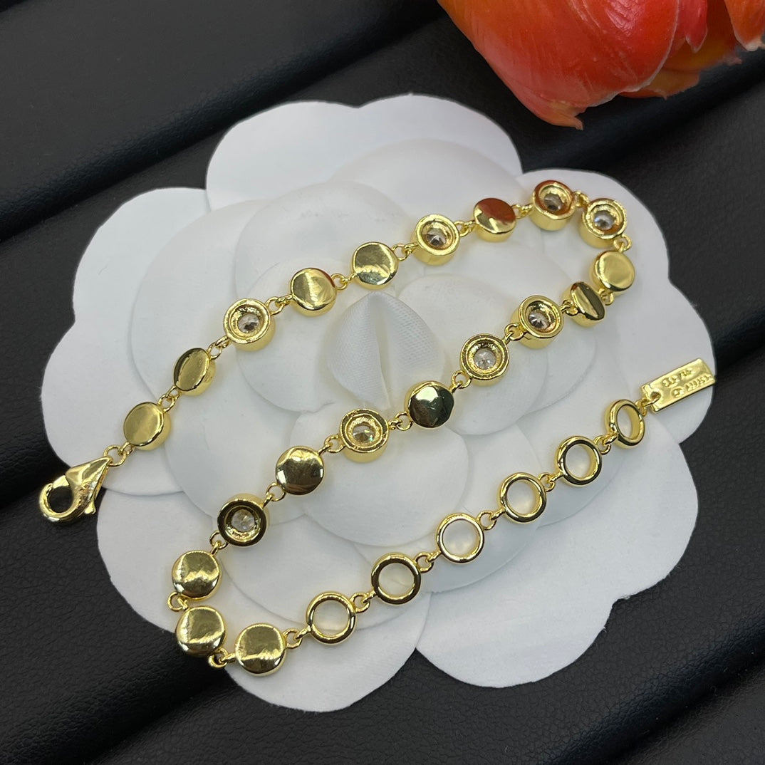 Messika Graduated Crystal Tennis bracelet in Gold Tone, detail view 6