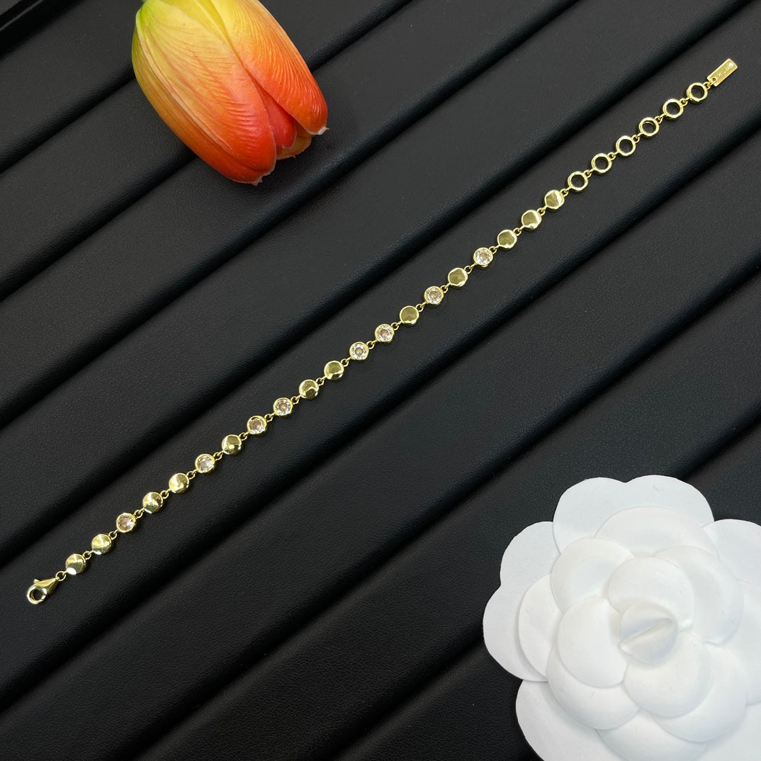 Messika Graduated Crystal Tennis bracelet in Gold Tone, detail view 2