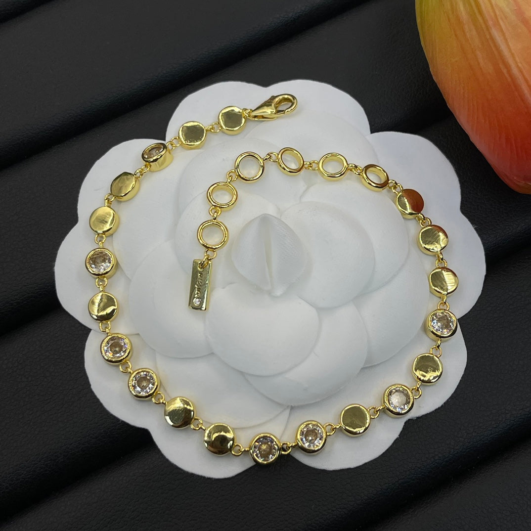 Messika Graduated Crystal Tennis bracelet in Gold Tone, detail view 5