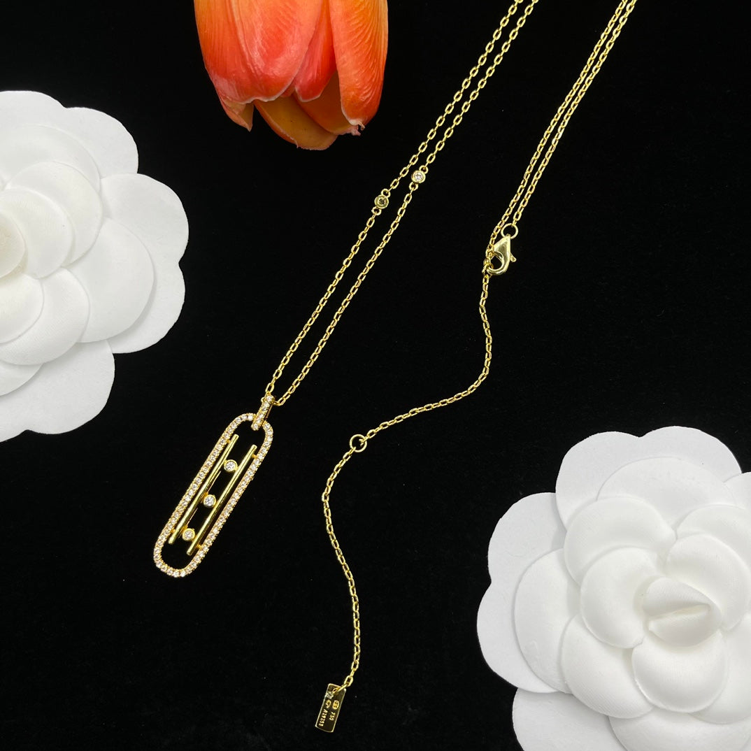Messika Black Accent Pendant necklace in Gold Tone, detail view 13