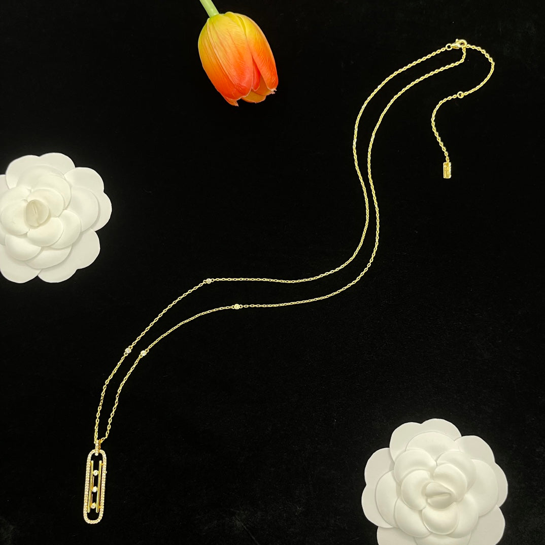 Messika Black Accent Pendant necklace in Gold Tone, detail view 11