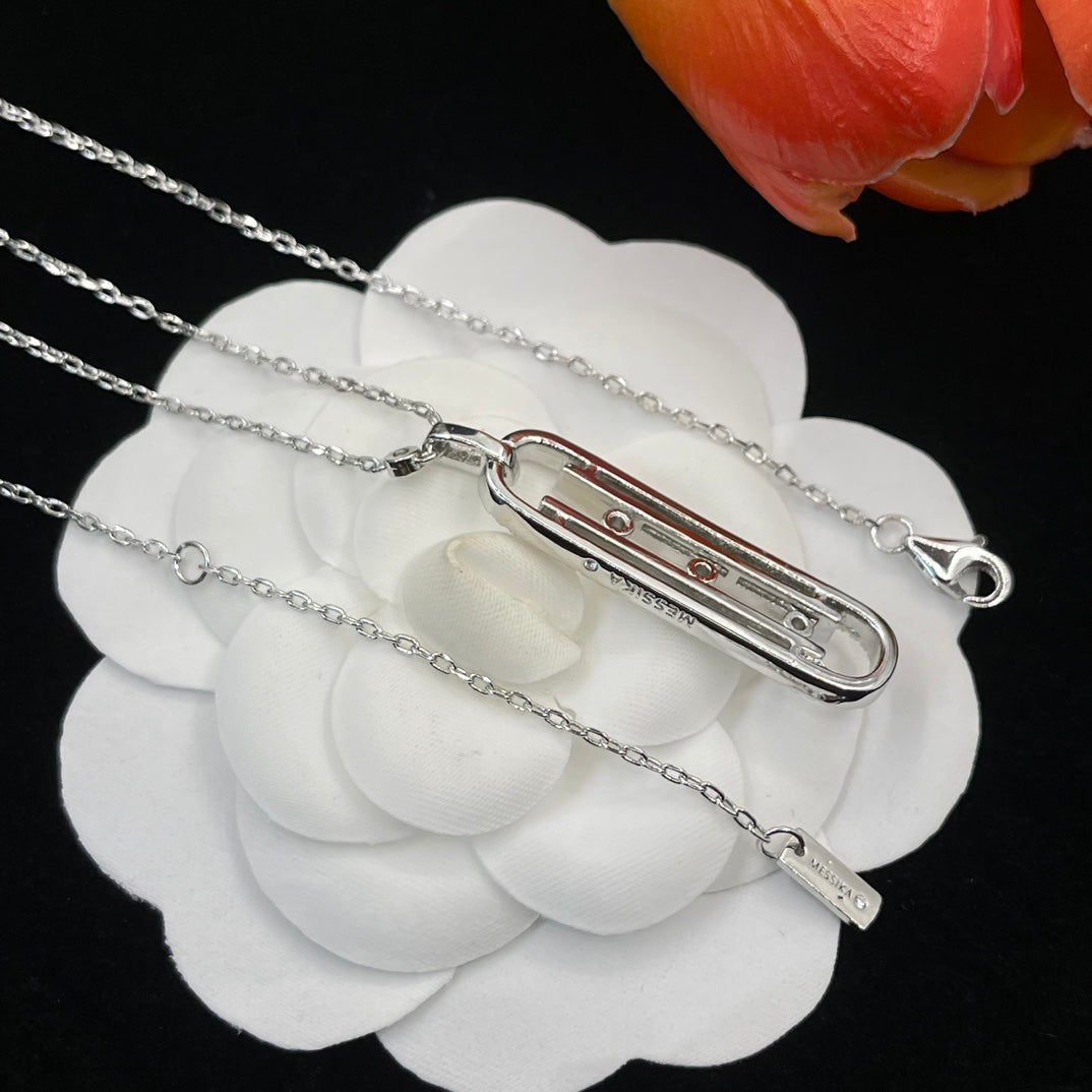 Messika Black Accent Pendant necklace in Silver Tone, detail view 6