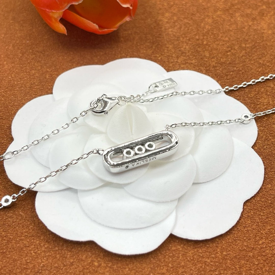 Messika Red Accent Pendant necklace in Silver Tone, detail view 15