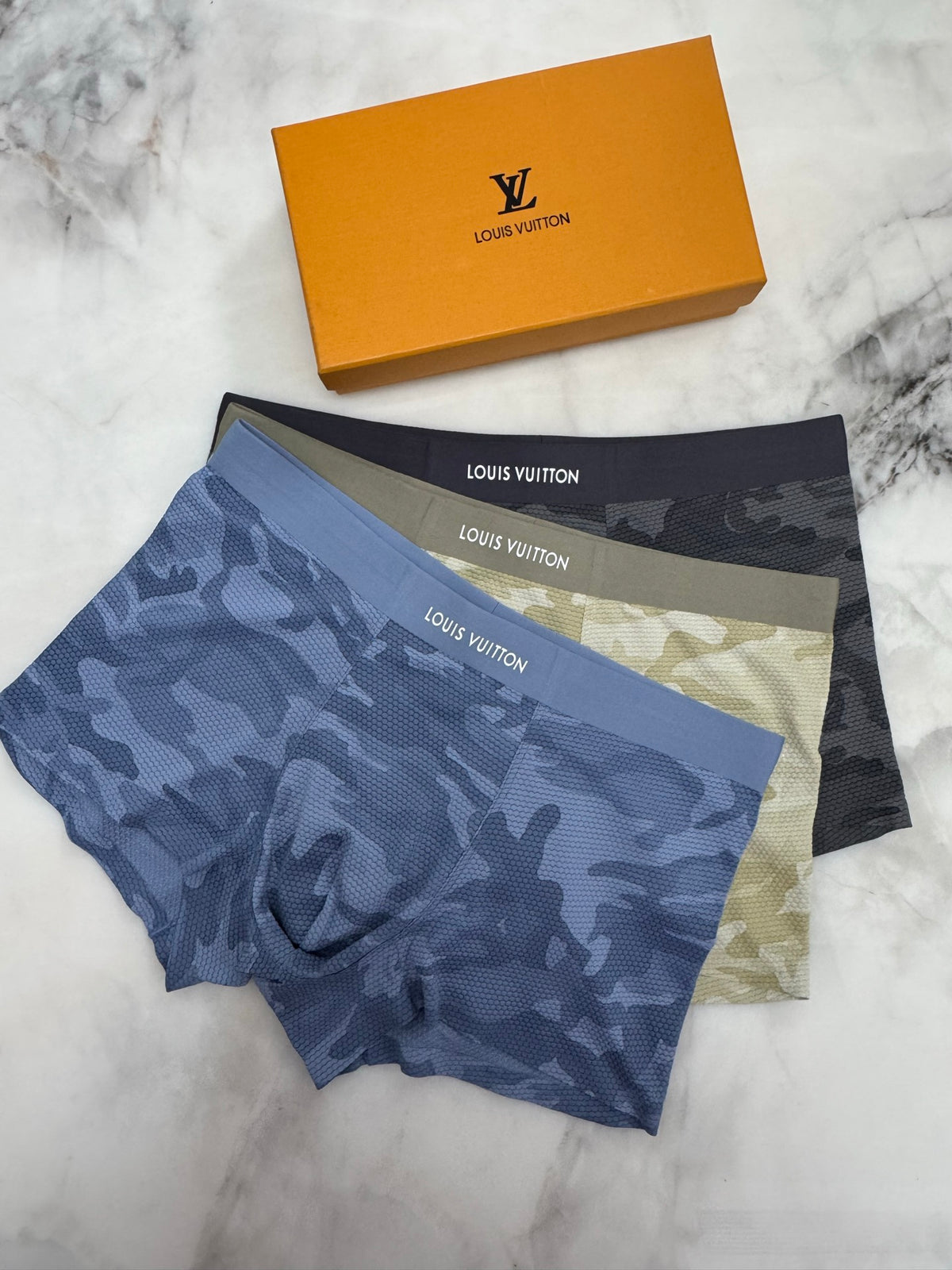Louis Vuitton Beige Grey Camouflage Print Boxer Briefs, image 4