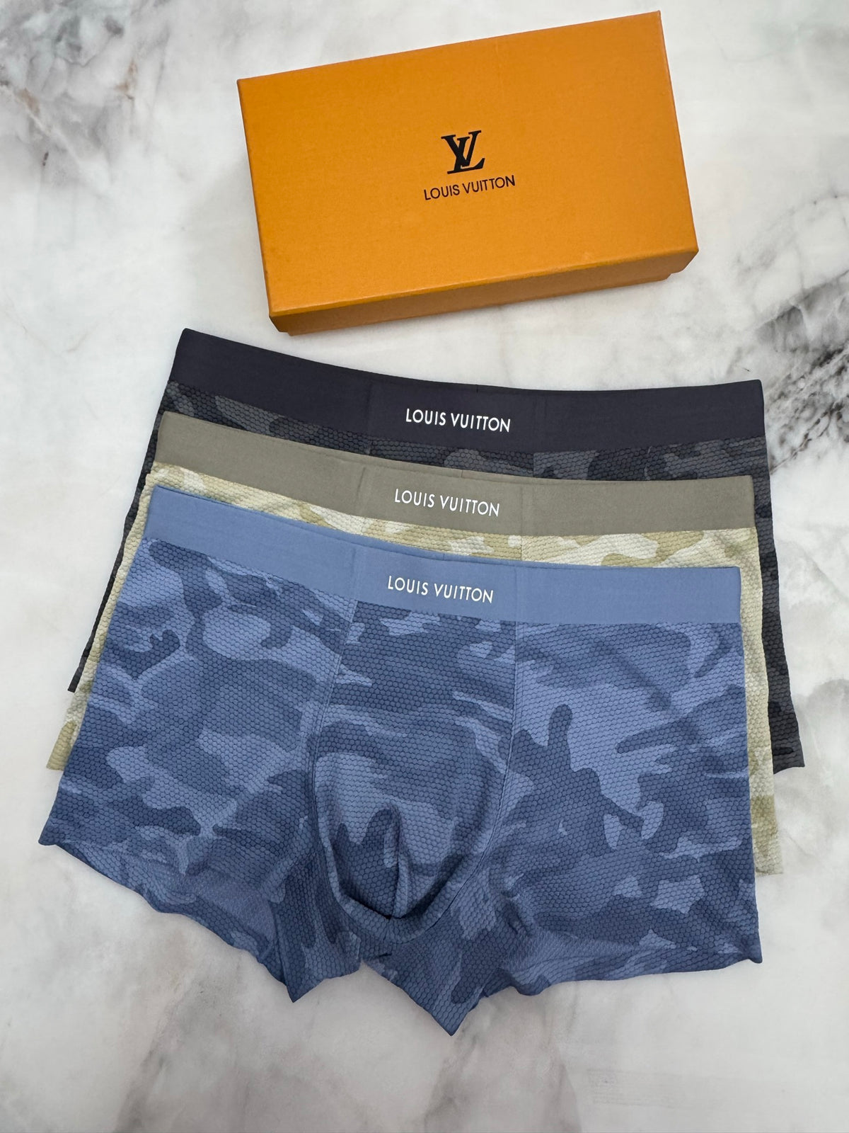 Louis Vuitton Beige Grey Camouflage Print Boxer Briefs, image 5