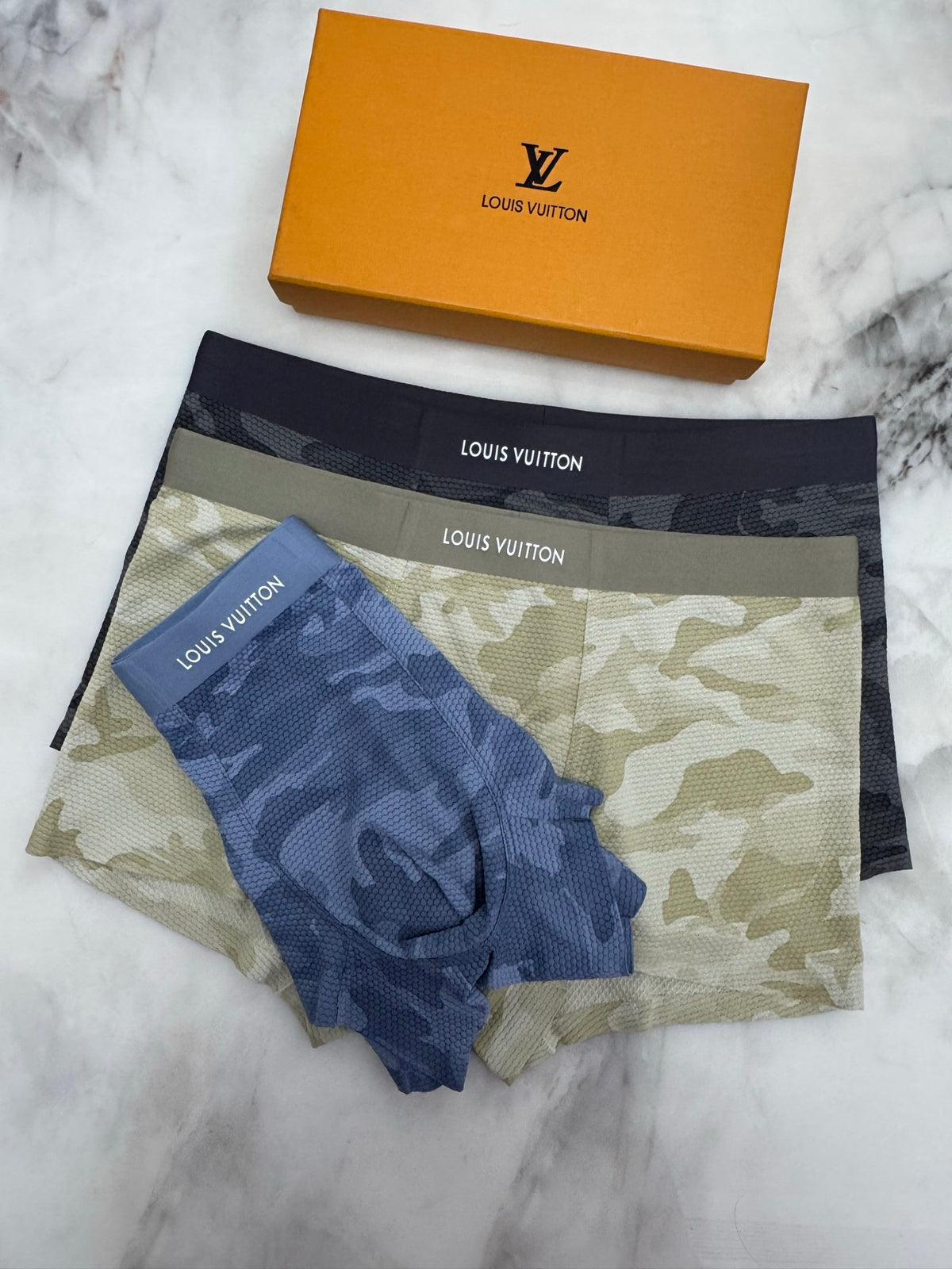 Louis Vuitton Beige Grey Camouflage Print Boxer Briefs, image 8