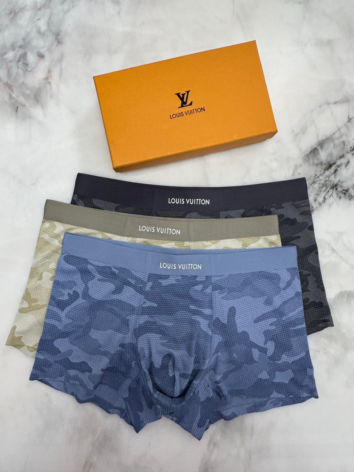 Louis Vuitton Beige Grey Camouflage Print Boxer Briefs, image 6
