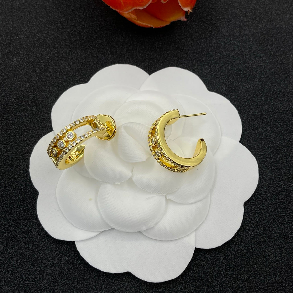 Messika Sculpted Link Hoop earrings in Gold Tone, main view
