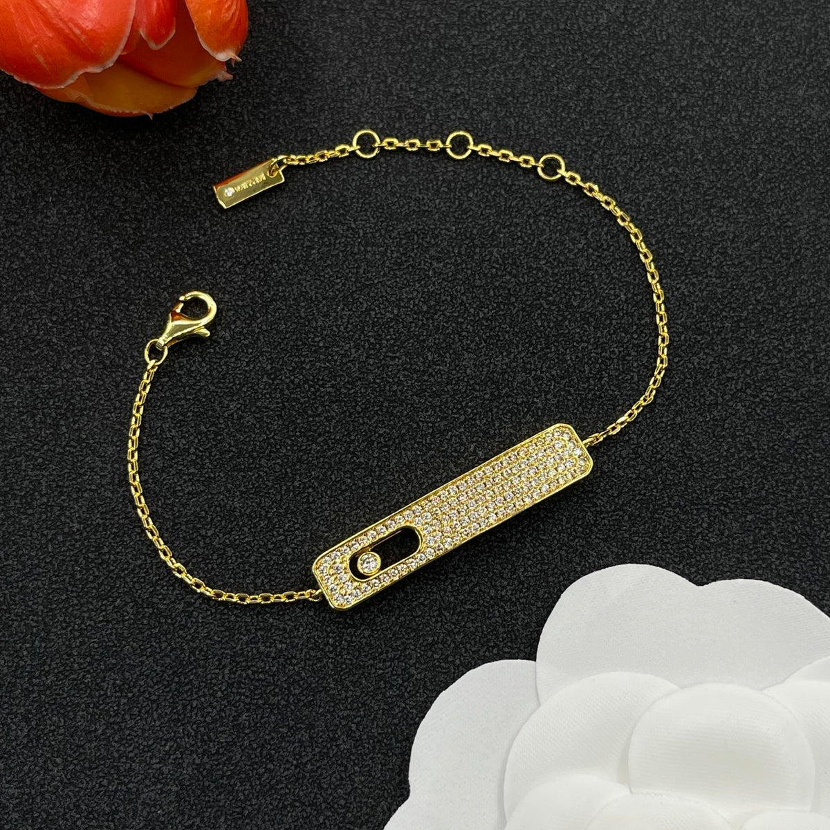 Messika Fine Long Bar Chain bracelet in Gold Tone, main view