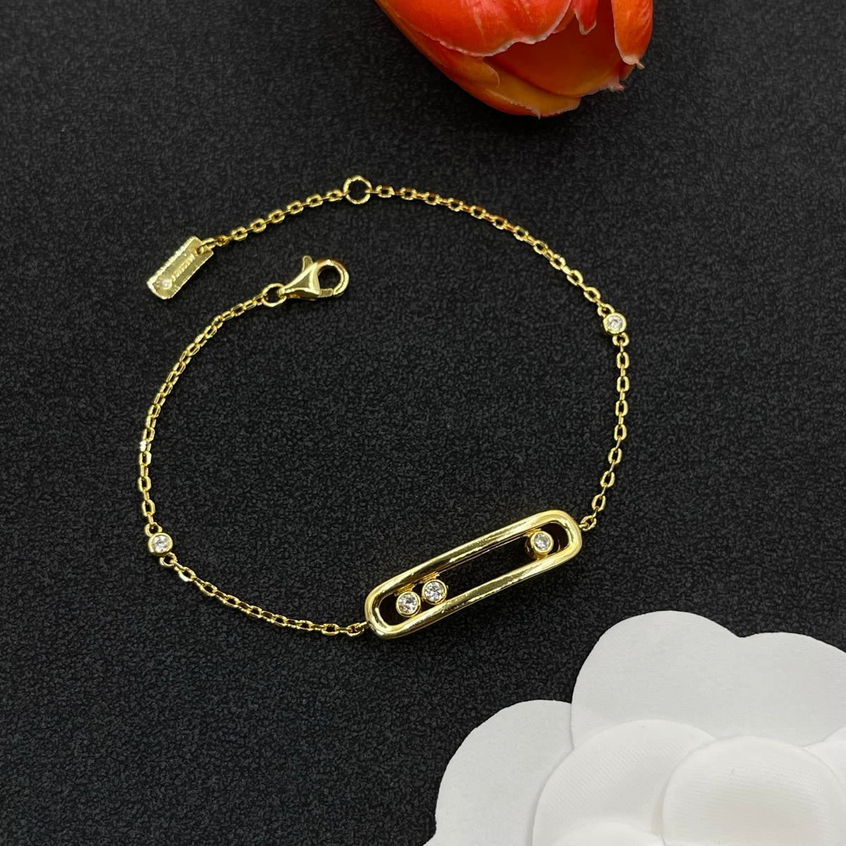 Messika Black Accent Link bracelet in Gold Tone, main view