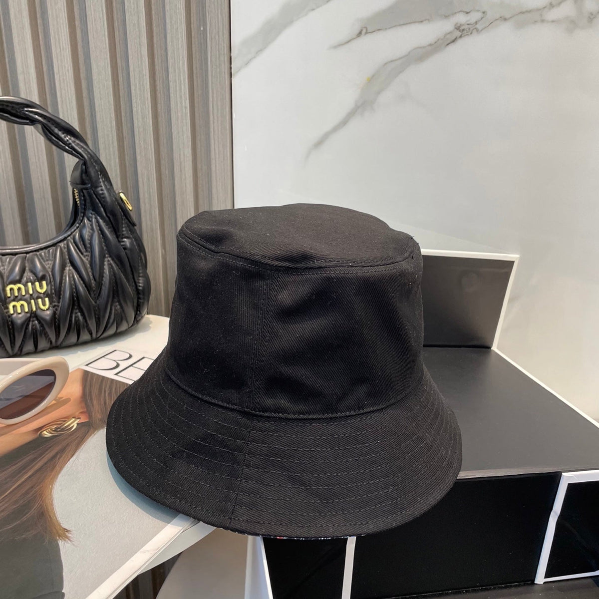 Chanel Embroidered Reversible Bucket Hat - image 3