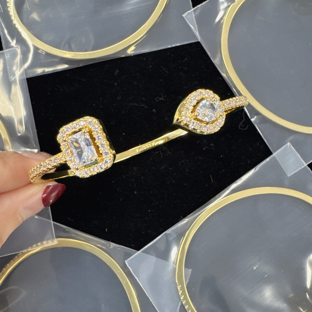 Messika Emerald-Cut Open bracelet in Gold Tone, main view