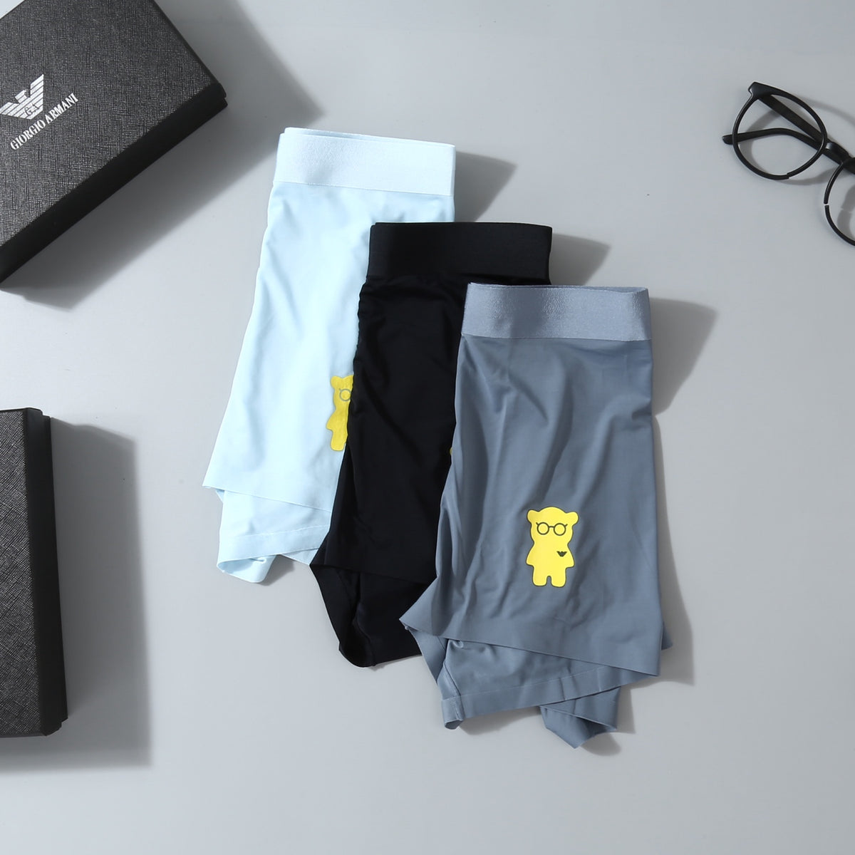 Emporio Armani Black Blue Yellow Small Emblem Boxer Briefs, image 5