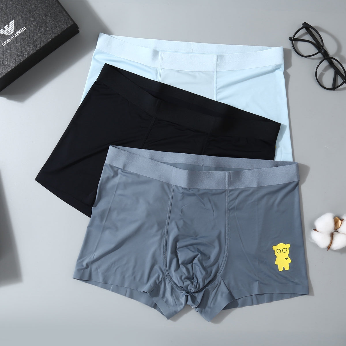 Emporio Armani Black Blue Yellow Small Emblem Boxer Briefs, image 3