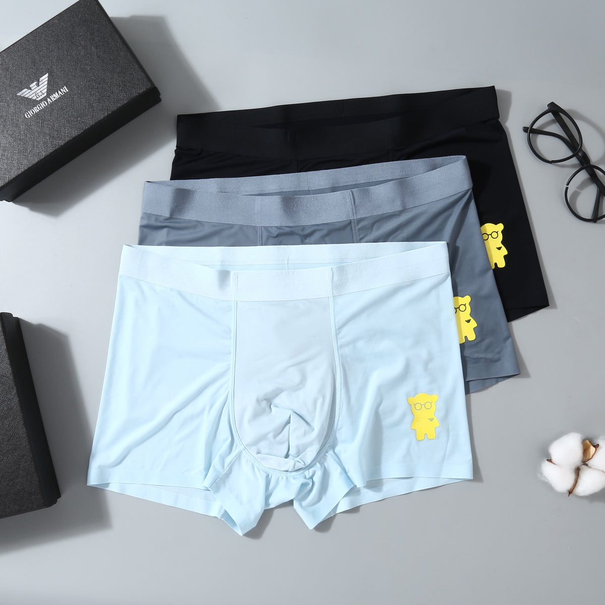 Emporio Armani Black Blue Yellow Small Emblem Boxer Briefs, image 4