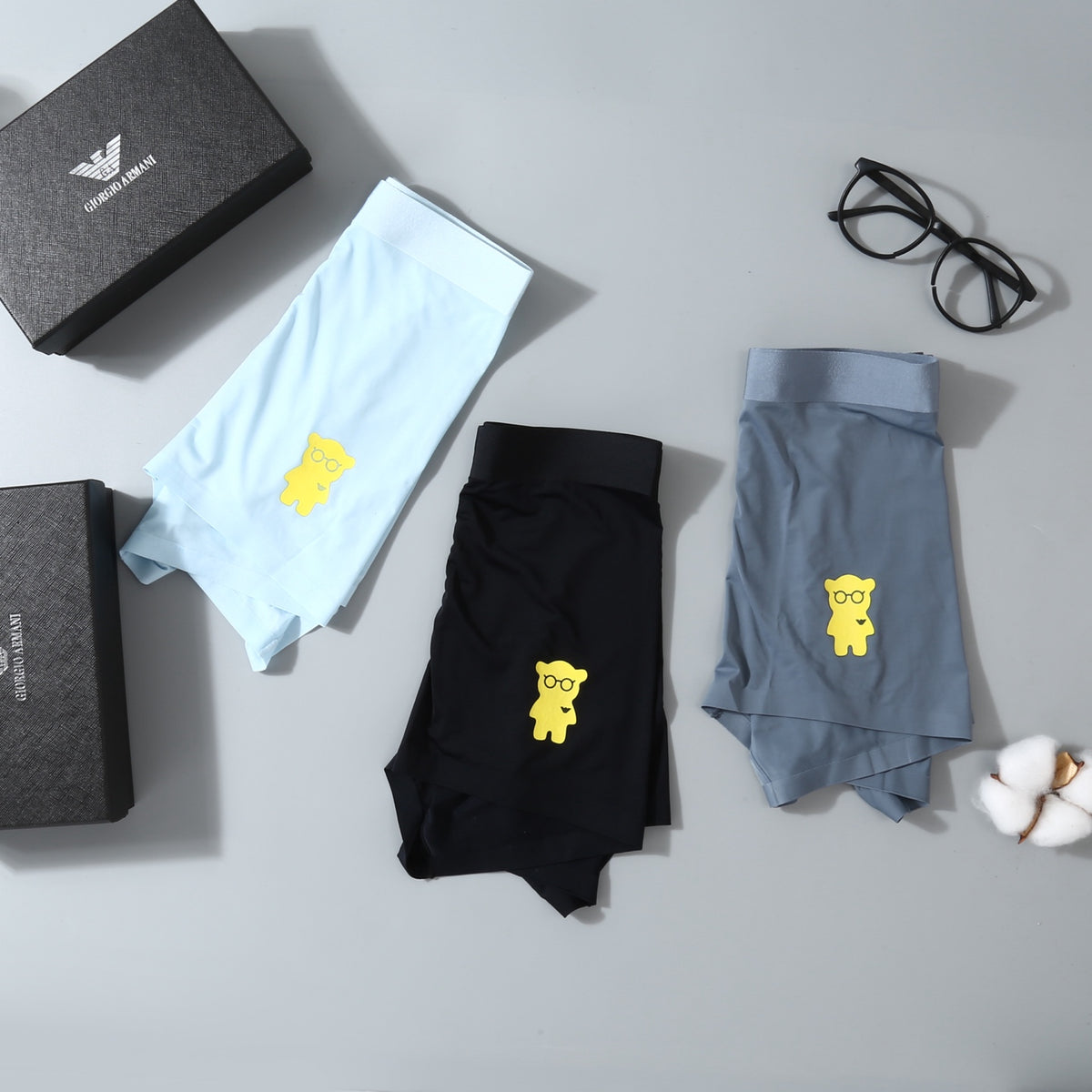 Emporio Armani Black Blue Yellow Small Emblem Boxer Briefs, image 6