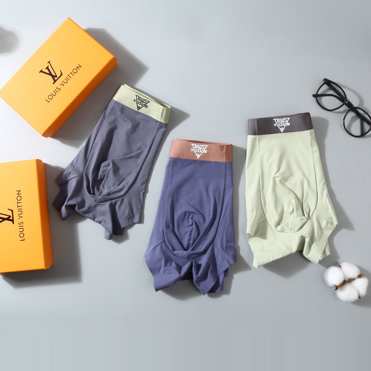 Louis Vuitton Pale Lime Blue Grey Broad Waist Boxer Briefs, image 4
