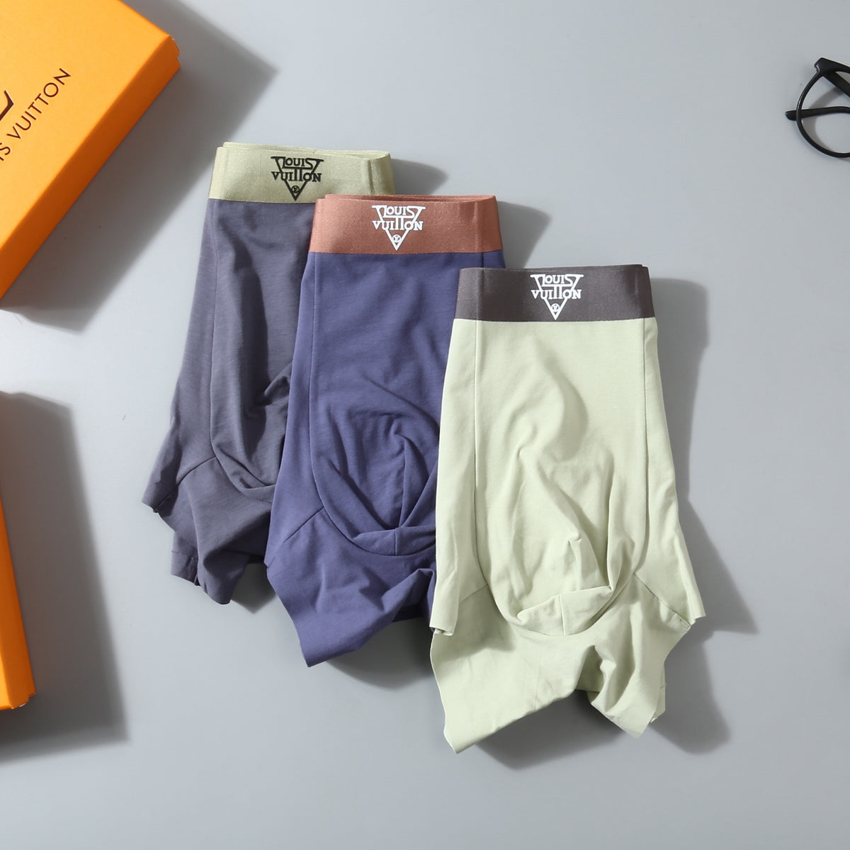 Louis Vuitton Pale Lime Blue Grey Broad Waist Boxer Briefs, image 5