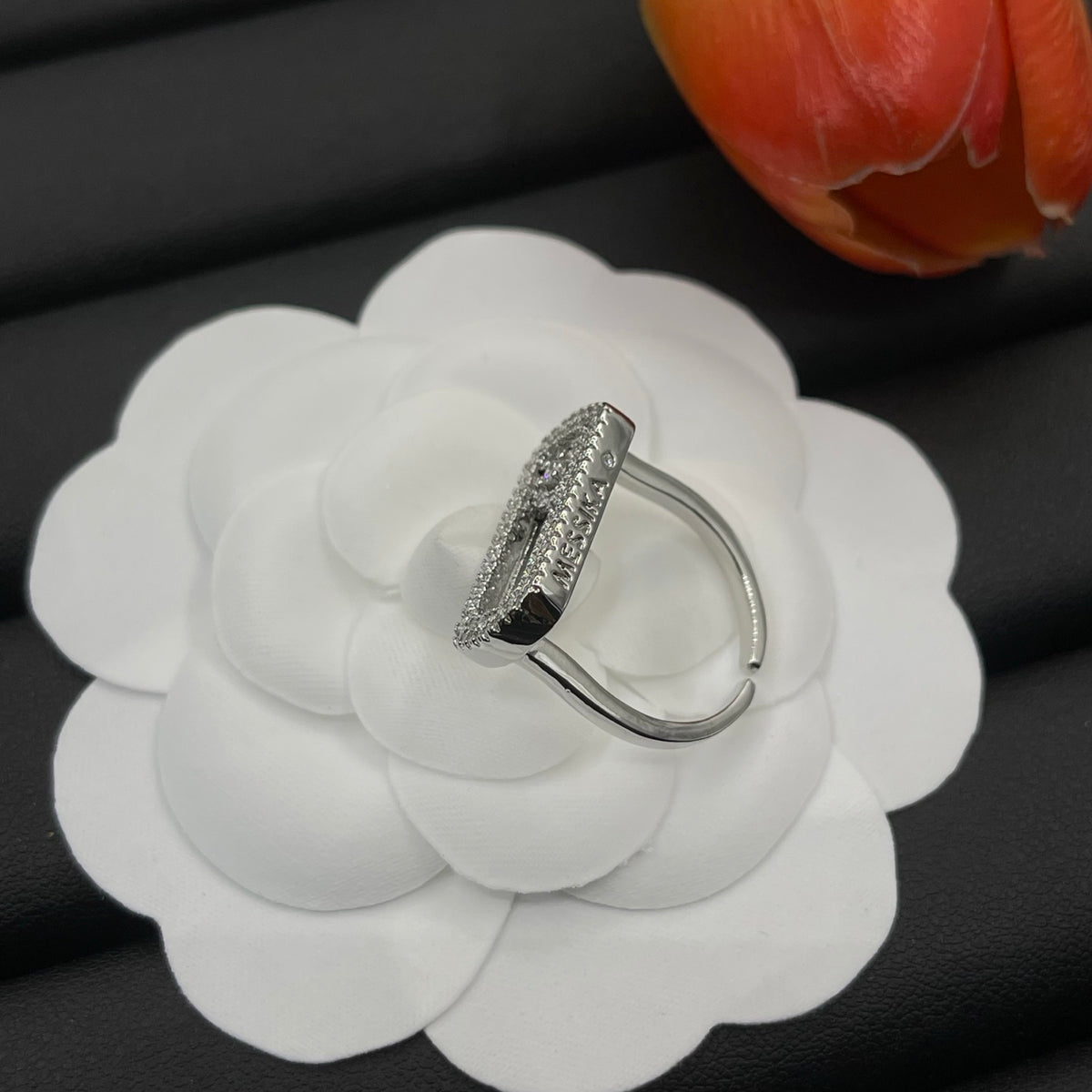 Messika Black Accent Signet ring in Silver Tone, detail view 13