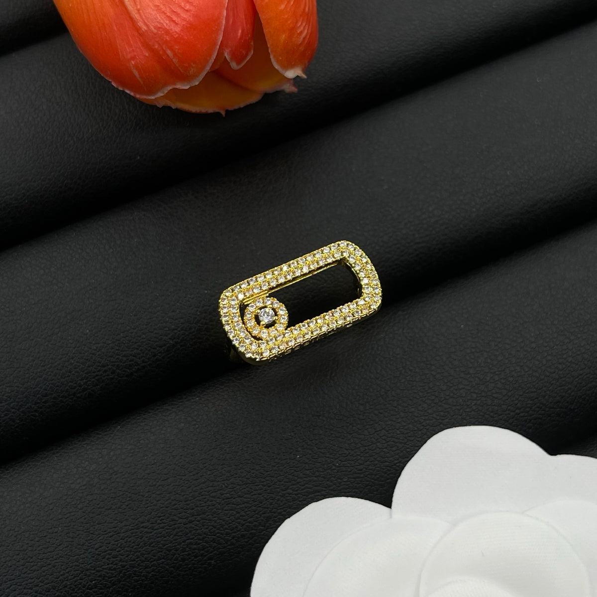 Messika Black Accent Signet ring in Gold Tone, detail view 2