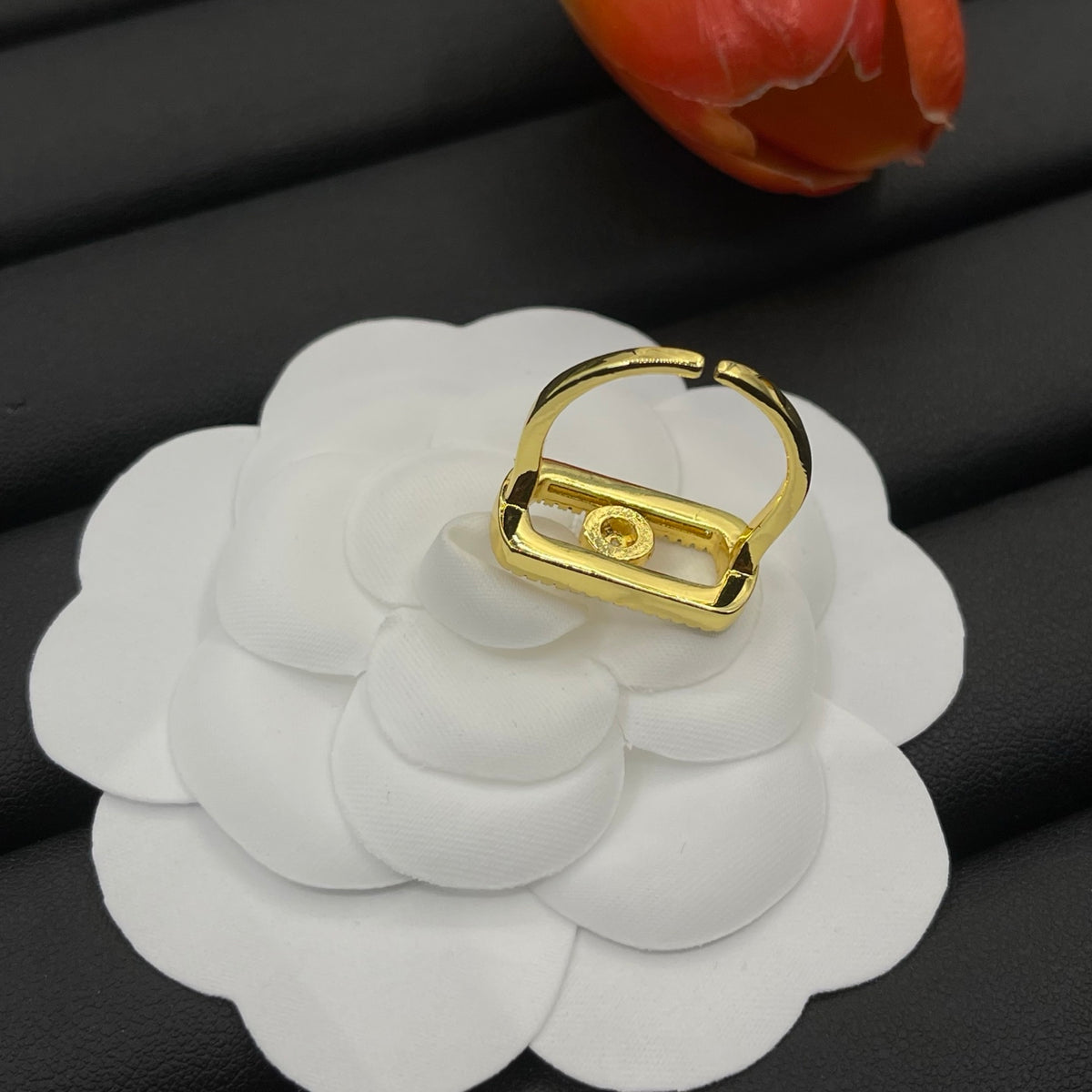 Messika Black Accent Signet ring in Gold Tone, detail view 5